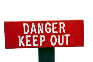 Grungy Red Danger Keep Out Sign
