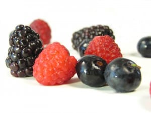 mixed berries isolated on white